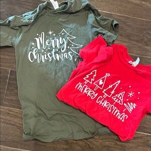 Bundle/lot of 2 women’s Christmas tees XS